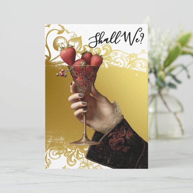 Convites *~* FOTO A101 Ornamentado coquetel 1 BACHELORETTE (Em pé/Frente)