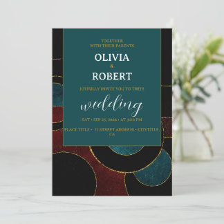 Convites Foto a preto Elegant Petrol