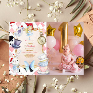 Convites Foto Alice no primeiro aniversario One-derland