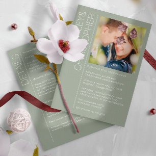 Convites Foto All-in-One de Casamento Minimalista Moderno