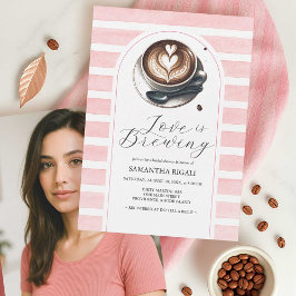 Convites Foto Amor Cor-de-Rosa Está Cozinhando Chá de Panel