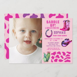 Convites Foto: Aniversário da Moça Ocidental Rosa Rodeo Rap