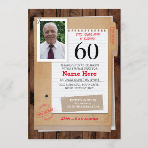 Convites Foto Aniversário do Detetive Top Secret Qualquer I