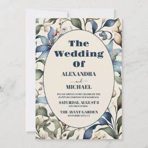 Convites Foto Aquarela Floral Casamento William Morris