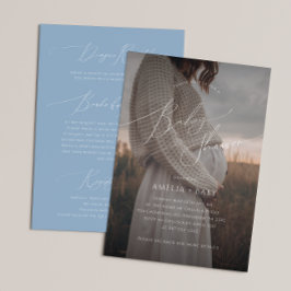 Convites Foto azul brilhante tudo em um Chá de fraldas