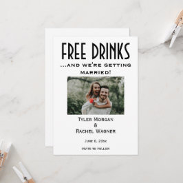 Convites Foto "Bebidas Gratuitas" Salvar as Datas