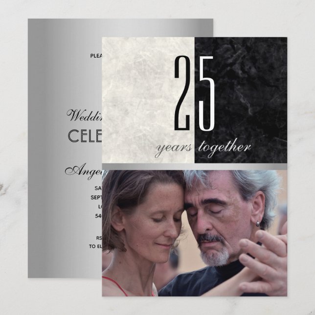 Convites Foto Bodas de Prata 25 Anos (Frente/Verso)