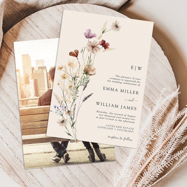 Convites Foto: Boho Wildflower Invitation (Tan Boho Wildflower Wedding Invitation and Gifts Collection by Painted Paperie
)