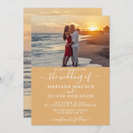 Convites Foto Boho Yellow Wedding