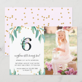 Convites Foto bonito de Festa de aniversário Botânica