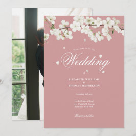 Convites Foto bonito de Rosa de Blossom Dusty de Casamento 