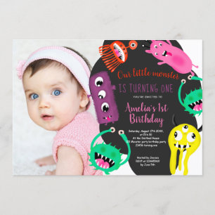 Convites Foto bonito do primeiro aniversario da ilustração