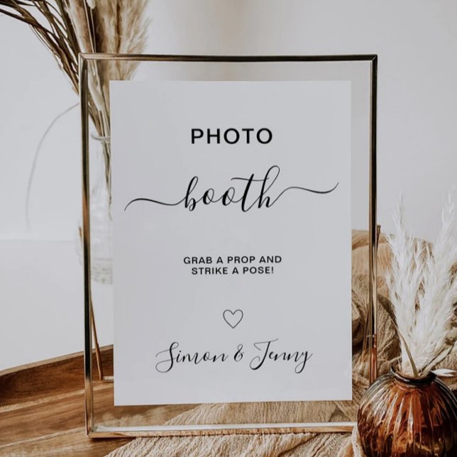 Convites Foto Booth Sign Modelo (Photo Booth Wedding Sign Template)