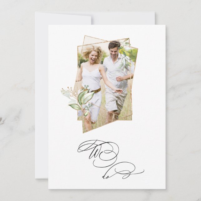 Convites *~* FOTO Botânica AR6 RSVP + Casamento QR (Frente)