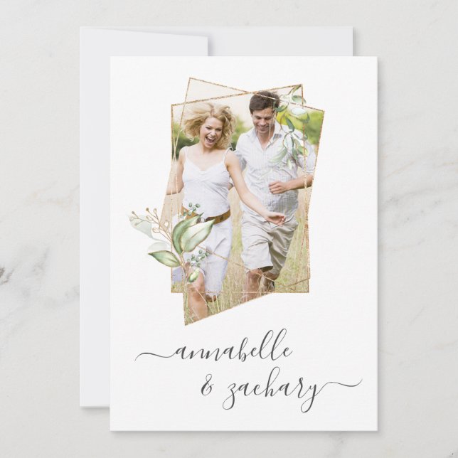 Convites *~* FOTO Botânica + RSVP + QR AR AR6 Casamento Inv (Frente)