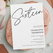 Foto branca negra moderna e elegante Sweet 16