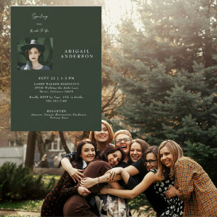 Convites Foto Bride Verde Destruindo nosso Chá para ser Noi