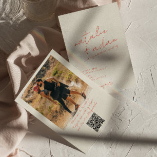 Convites Foto Brilhante Laranja Retro Brincadeira