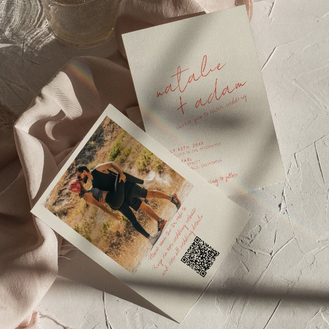 Convites Foto Brilhante Laranja Retro Brincadeira (Criador carregado)