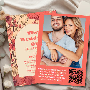 Convites Foto: Casamento de Flores Selvagens Amarelas Cor-d