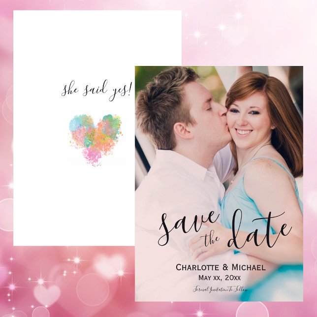 Convites Foto: Casamento Salvar a Data - Noiva e noiva (Photo Wedding Save The Date - Bride and Groom Invitation)