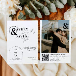 Convites Foto: Casamento Simples do Código QR Moderno Mínim