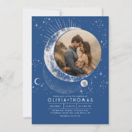 Convites Foto Celestial Mystical Moon Starry Night