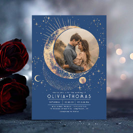 Convites Foto Celestial Mystical Moon Starry Night