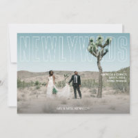 Foto Chic e Tipografia de Newlyweds Horizontal