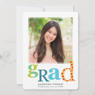 Convites Foto chic FORMANDO FUN arco-íris da tipografia mod