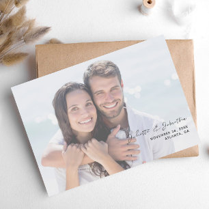 Convites Foto Chic H minimalista Salve a data 2W