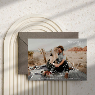 Convites Foto Chic Moderna Data Longa Salve a Data Branca