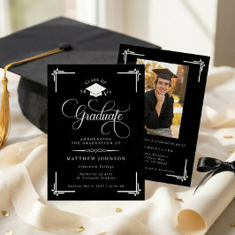 Convites Foto Clássica de Formatura Preto e Branco