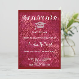 Convites Foto clássica de ouro e Magenta