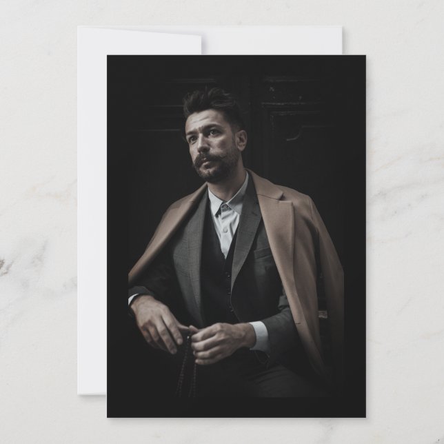 Convites Foto Clássica Negra Celebração Funeral da Vida (Verso)