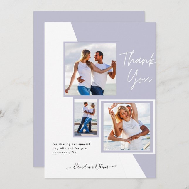 Convites Foto Collage OBRIGADO VOCÊ Casamento/Bebê/Formando (Frente/Verso)