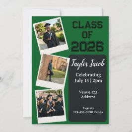 Convites Foto Colorida Editável Polaroid de Formatura