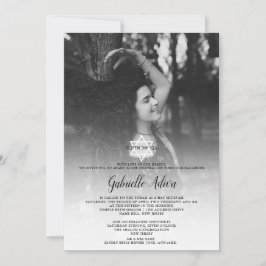 Convites Foto com nome simples de chicstar hebrel Bat Mitzv