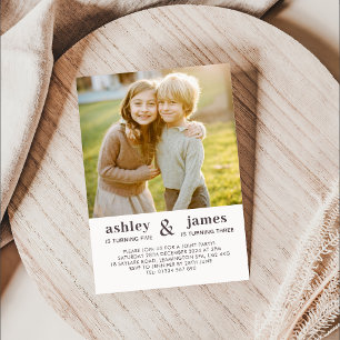 Convites Foto Conjunta de Aniversário