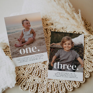 Convites Foto conjunta de dois lados - Meninos