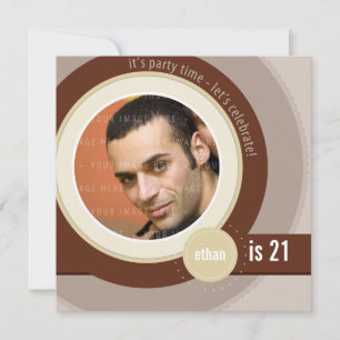 Convites FOTO CONVIDA NO ANIVERSÁRIO: circular 8SQ