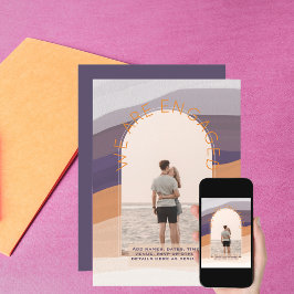 Convites Foto Convidar Dave Date Purple Orange Weding