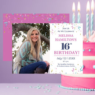 Convites Foto da 16ª Festa de aniversário