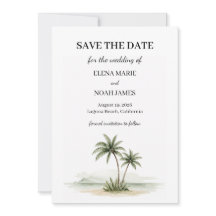 Foto da Árvore de Palma Tropical em Aquarela Save