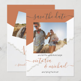 Convites Foto da Aventura de Casamento Russo Salve a data