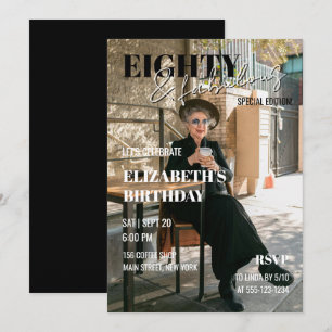 Convites Foto da Capa da Revista Chic e Elegante para 80º A