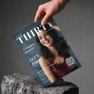 Convites Foto da Capa da Revista Festa de 30 Anos Código QR