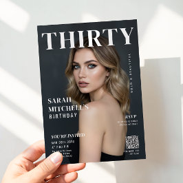 Convites Foto da Capa da Revista Stylish com Código QR de A