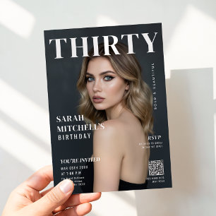 Convites Foto da Capa da Revista Stylish com Código QR de A