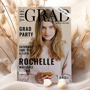 Convites Foto da Capa de Revista com Estilo Festa de Format